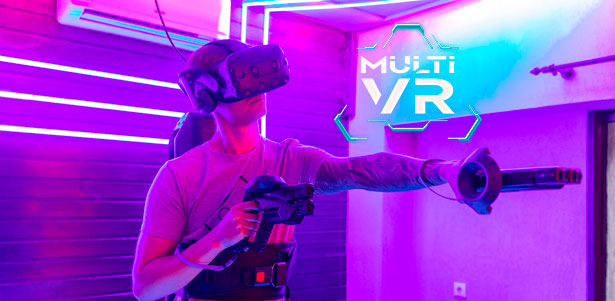 Скидка до 50% на посещение VR-беговой дорожки и игру в шлеме HTC Vive Pro в клубе виртуальной реальности MultiVR