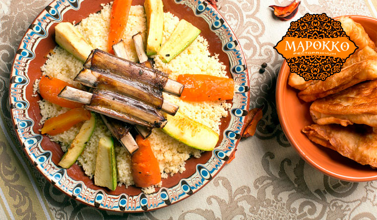 Все меню и напитки в ресторане «Марокко»: паста с креветками и грибами, шашлык из корейки ягненка, бриватти из баранины и многое другое! Скидка 50%
