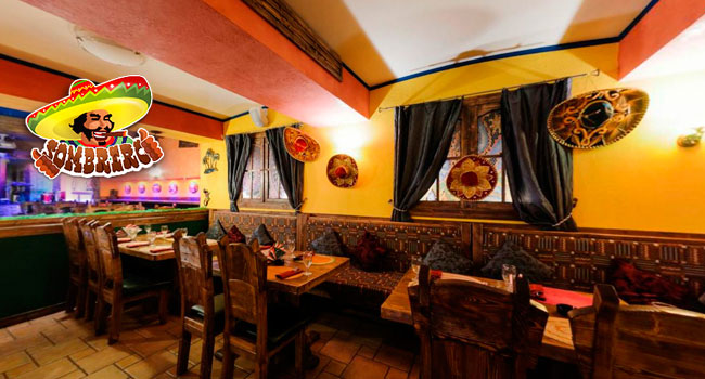 Скидка 50% на все меню и напитки в мексиканском ресторане Sombrero
