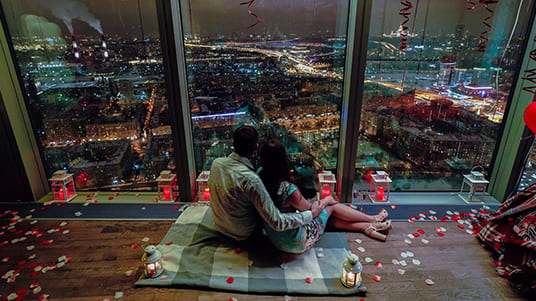 Устрой ей свидание! Романтическое свидание на 55 этаже делового комплекса «Империя» в «Москва Сити»! Скидка 76%!