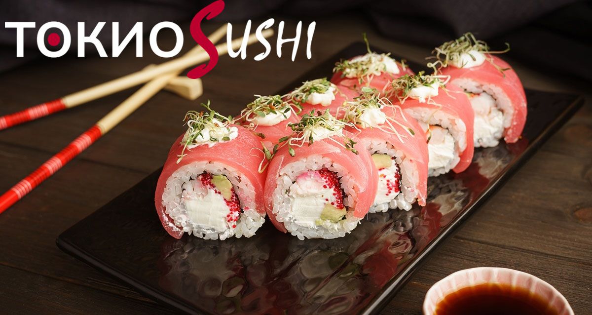Скидки до 40% на роллы от «Токио Sushi» «Филадельфия», «Красный дракон», запеченные роллы и многое другое со скидками до 40%